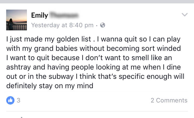 how SCF member decided to quit smoking