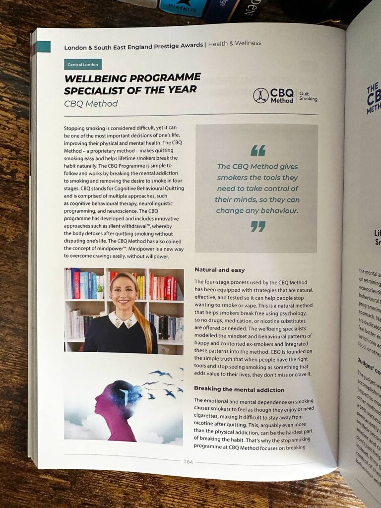 Editorial about CBQ Method winning the Wellbeing Programme Specialist of the Year - Page 1