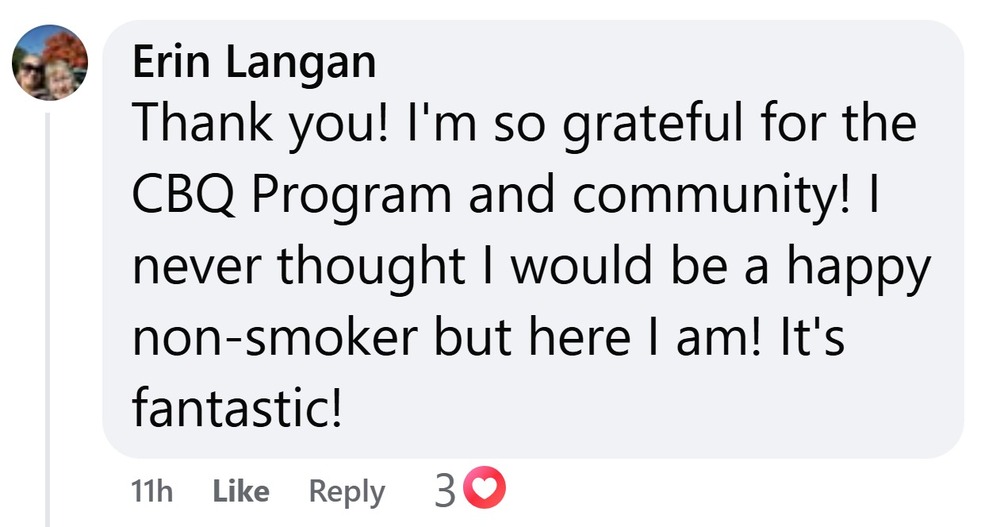 CBQ Program member Erin Langan is now a happy non-smoker