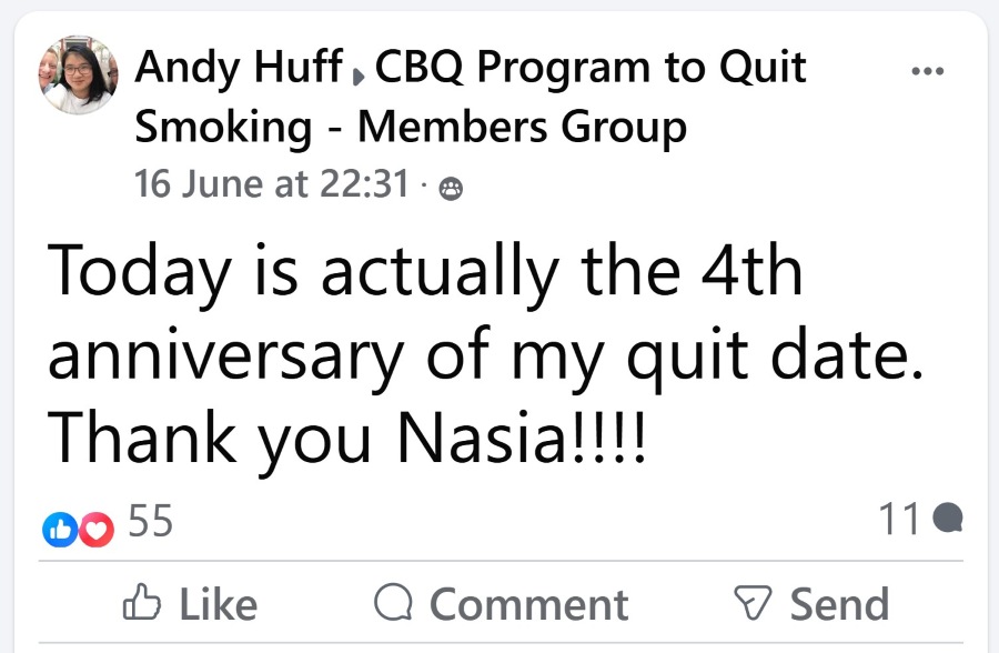 CBQ Program member Andy Huff celebrates 4 years smoke-free