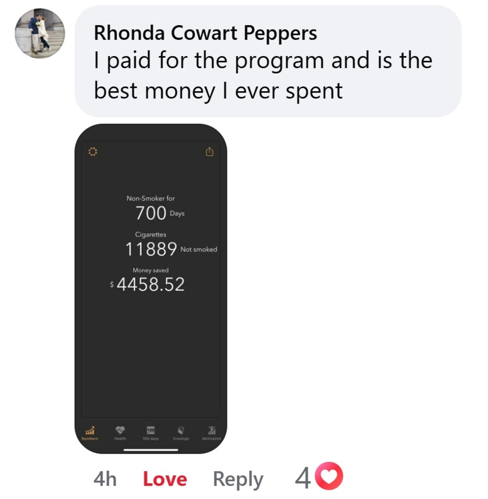 CBQ Program member Rhonda Peppers is still smoke-free