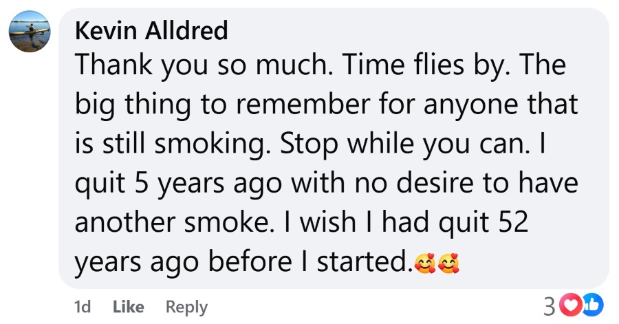 CBQ Program member Kevin Alldred celebrates 5 years smoke-free