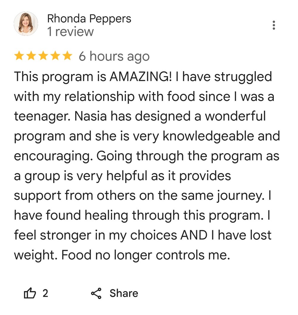 Rhonda Peppers CBQ Food Freedom experience