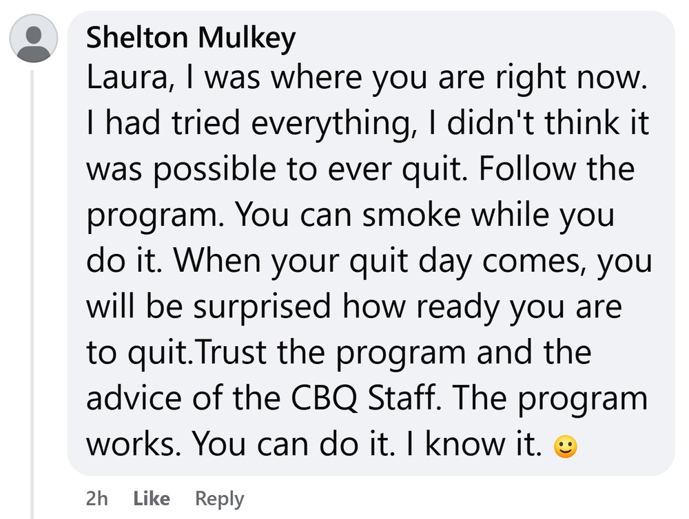 Shelton Mulkey shares his quit smoking experience with the CBQ Method