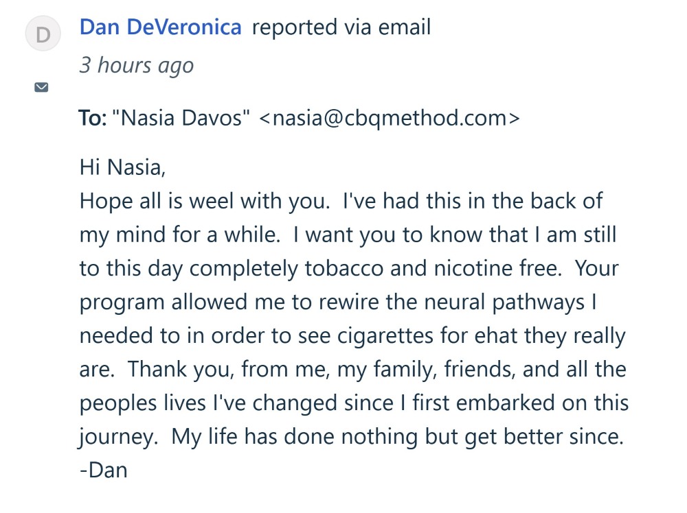 Dan Deveronica quit smoking journey