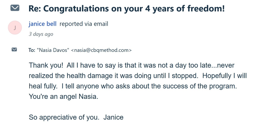 CBQ program member Janice Bell celebrates 4 years smoke-free