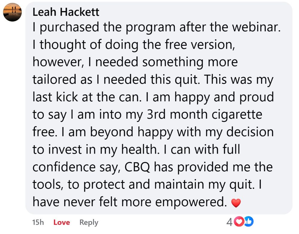 Leah Hackett joined the CBQ Program after attending the free webinar