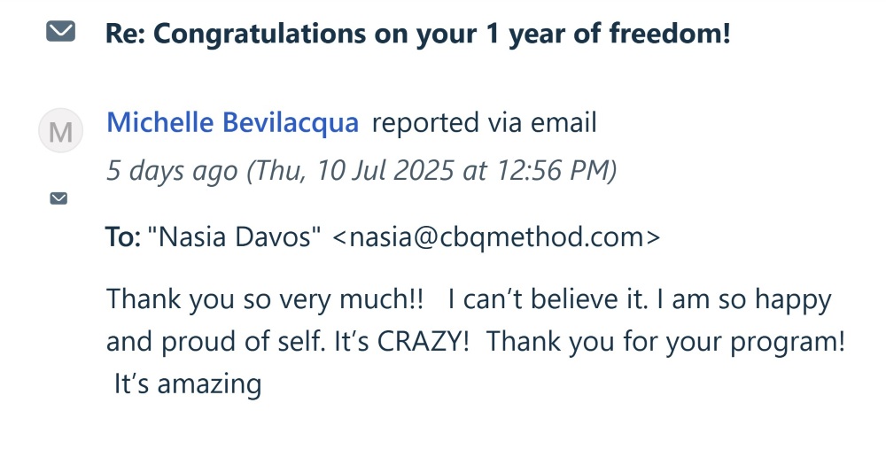 Michelle Bevilacqua celebrates 1 year smoke-free