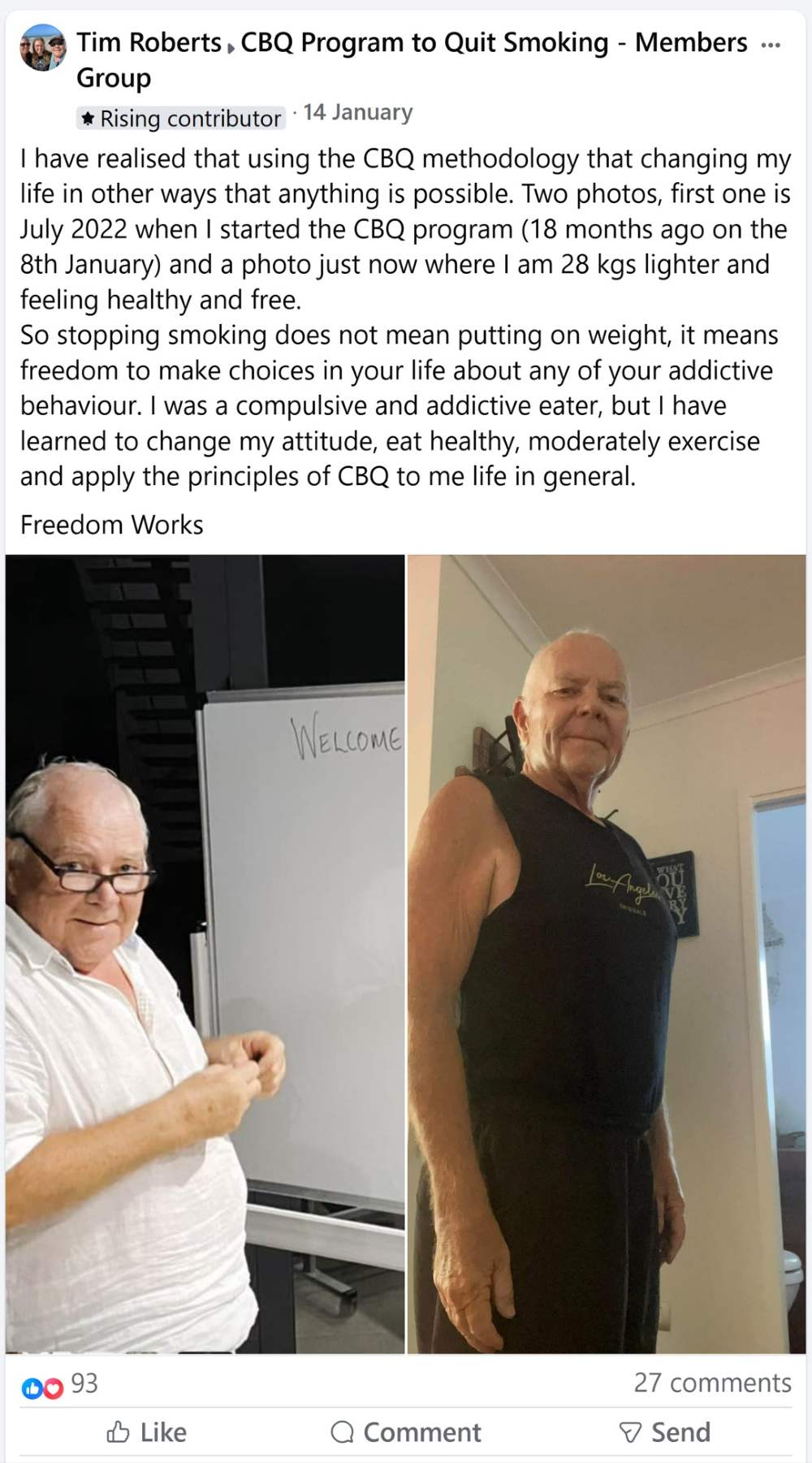 CBQ Program member Tim Roberts amazing transformation
