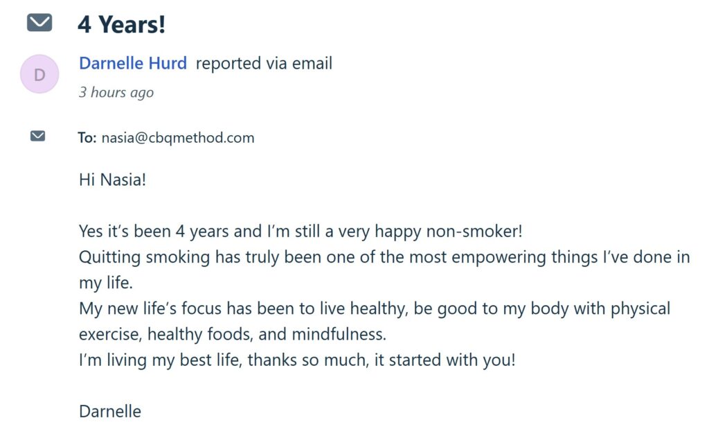 CBQ Program member Darnelle Hurd celebrates 4 years smoke-free