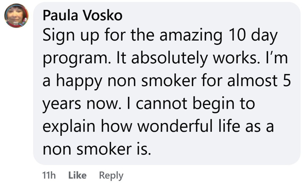 CBQ Program member Paula Vosko celebrates 5 years smoke-free