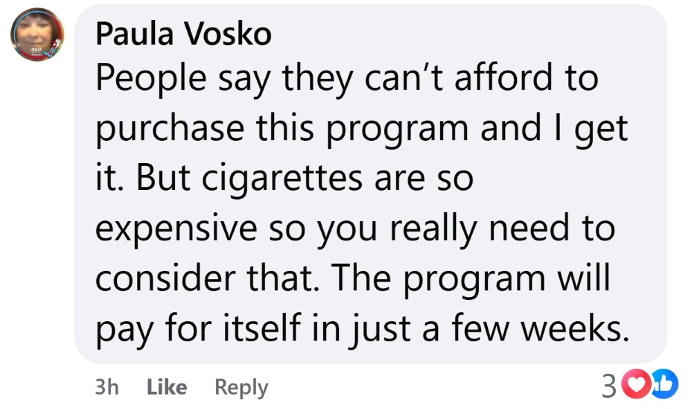 CBQ Program member Paula Vosko quit smoking tip