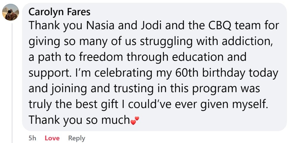 CBQ Program member Carolyn Fares celebrates 3 years smoke-free