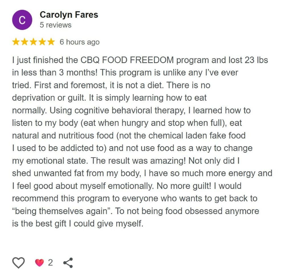 Carolyn Fares CBQ Food Freedom review