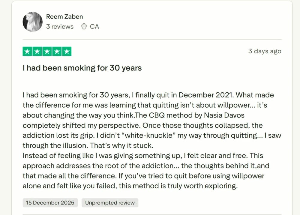 CBQ Program member Reem Zaben shares her quit smoking experience