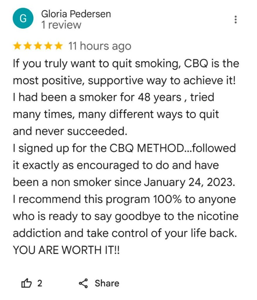 Gloria Pedersen's advice to other smokers