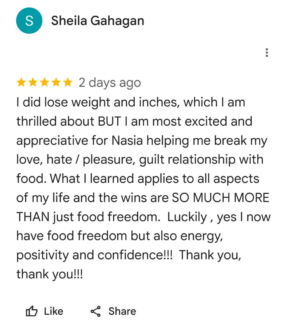 Sheila Gahagan CBQ Food Freedom experience