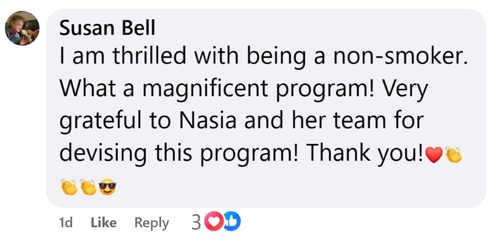 CBQ Program member Susan Bell celebrates 2 years smoke-free