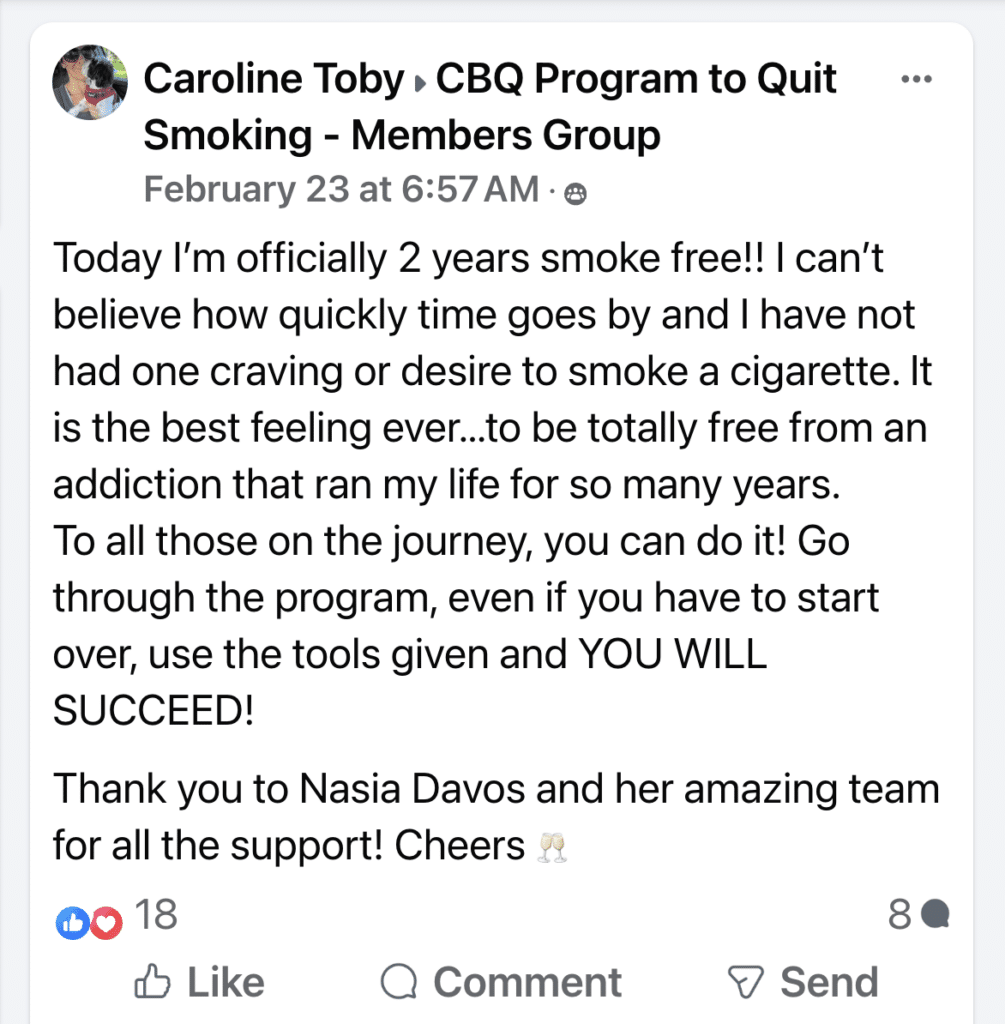 Caroline Toby CBQ Member Smoke Free