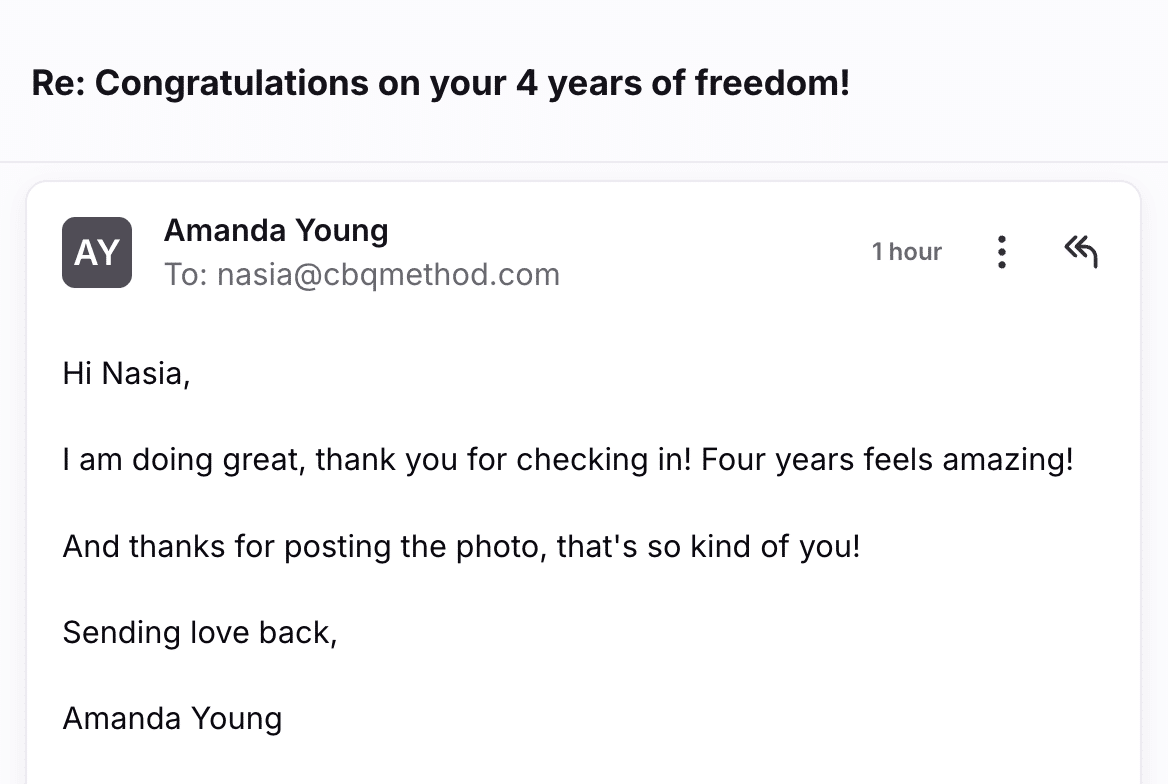 CBQ Nicotine Freedom Member Amanda Young quit smoking
