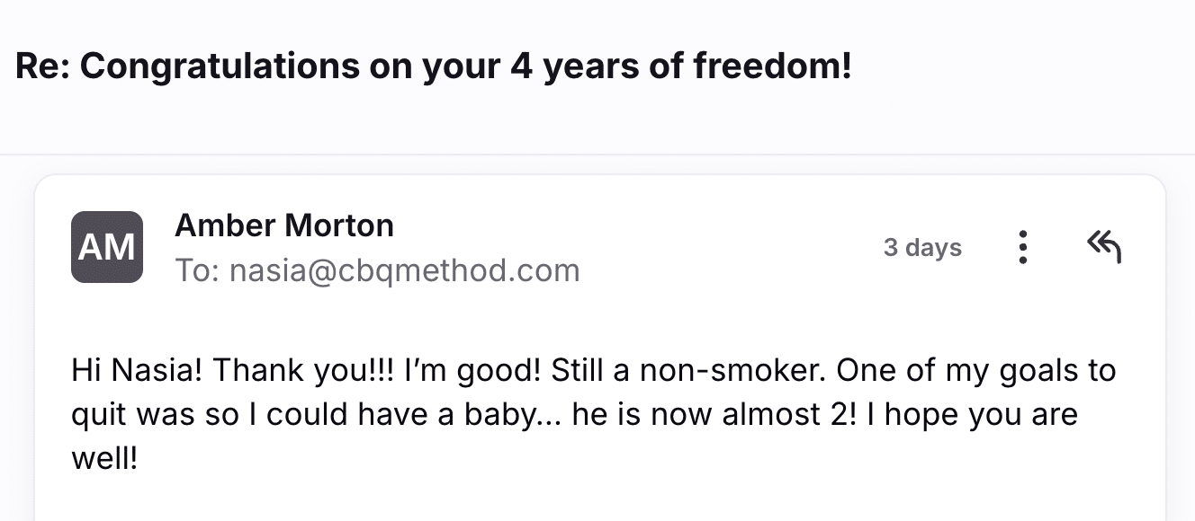 CBQ Quit Smoking Program Amber Lyon Morton Holding Quit Smoking