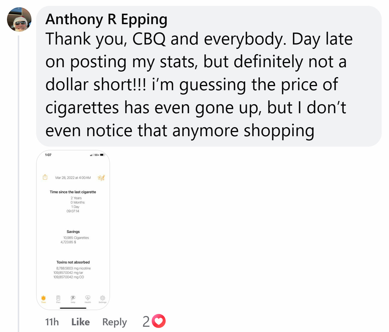 CBQ Nicotine Freedom Member Anthony Epping Success Story