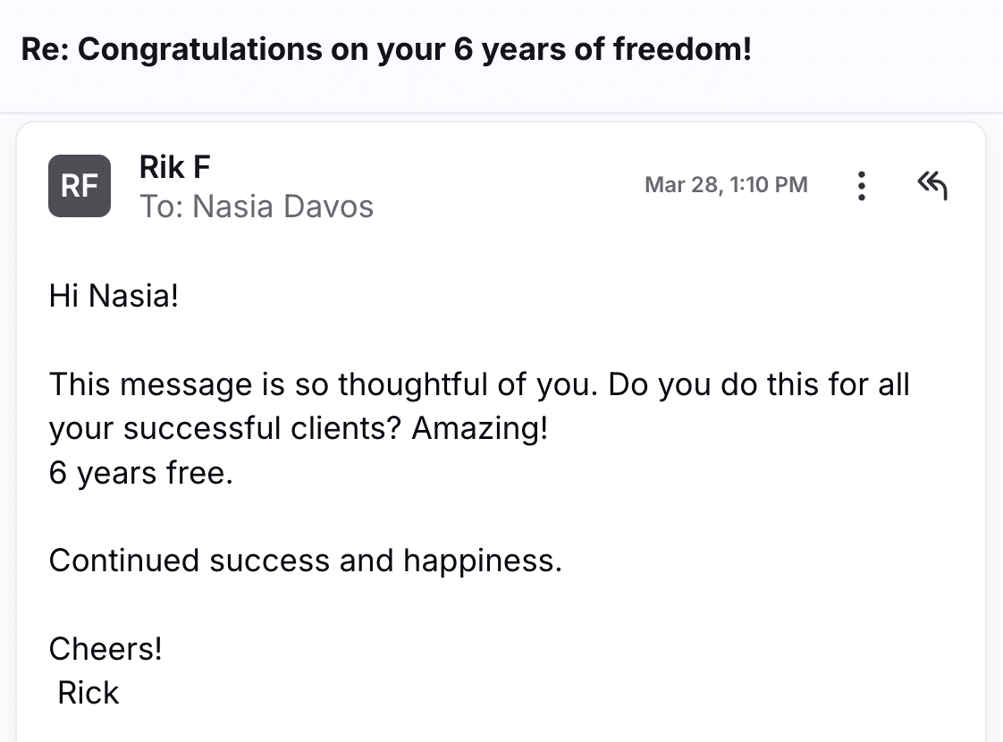 CBQ Nicotine Freedom Member Rick Fukuda is now 6 years smoke-free