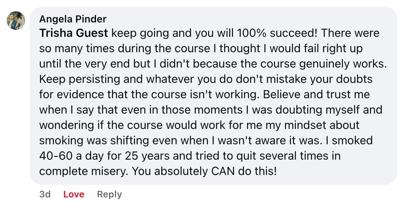 CBQ Nicotine Freedom Program member Angela Pinder quit smoking