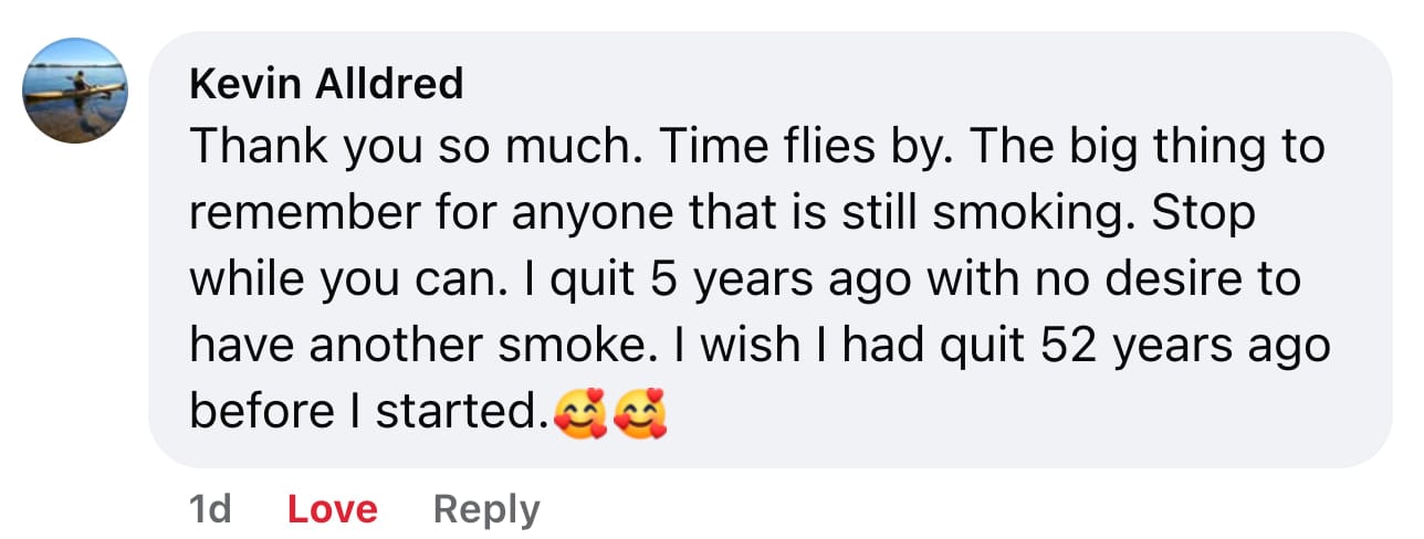 CBQ Nicotine Freedom Program Irene Alldred celebrated 5 years smoke-free