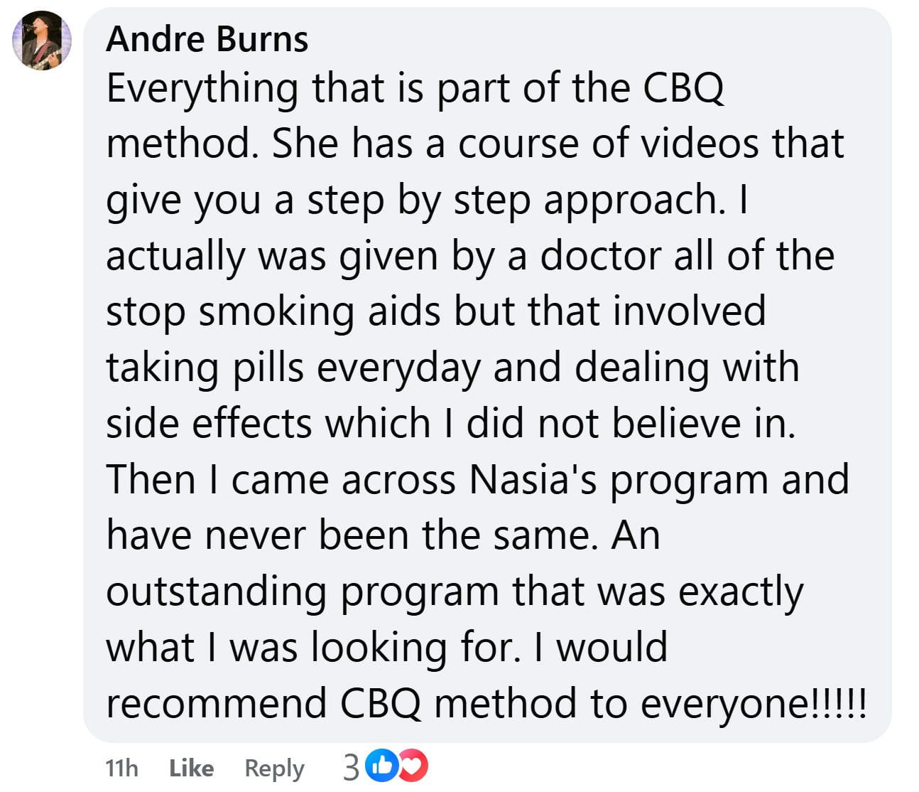 CBQ Nicotine Freedom Program member Andre Burns celebrates 6 years smoke-free