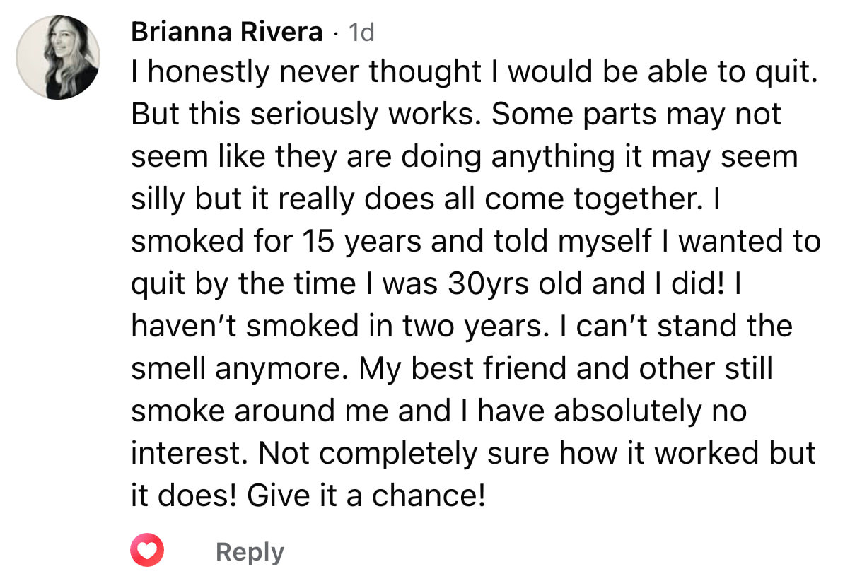 CBQ Nicotine Freedom Program member Brianna Rivera smoke-free