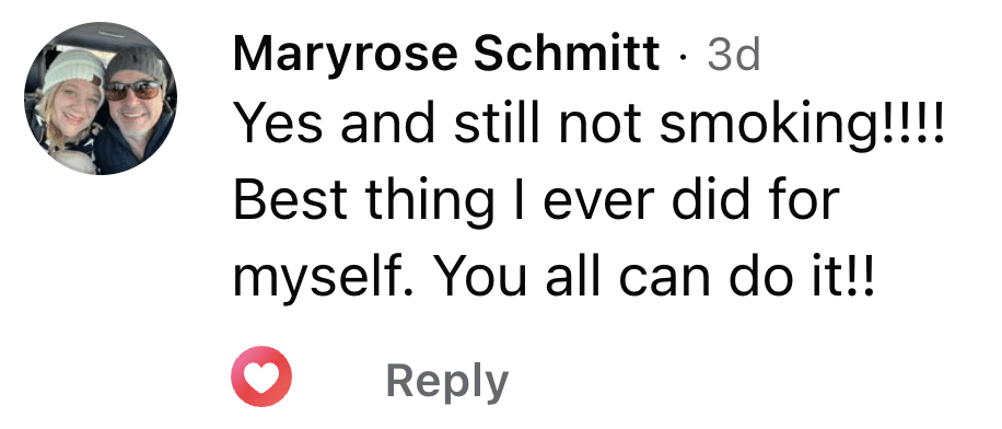 CBQ Nicotine Freedom Program member Maryrose Schmitt quit smoking