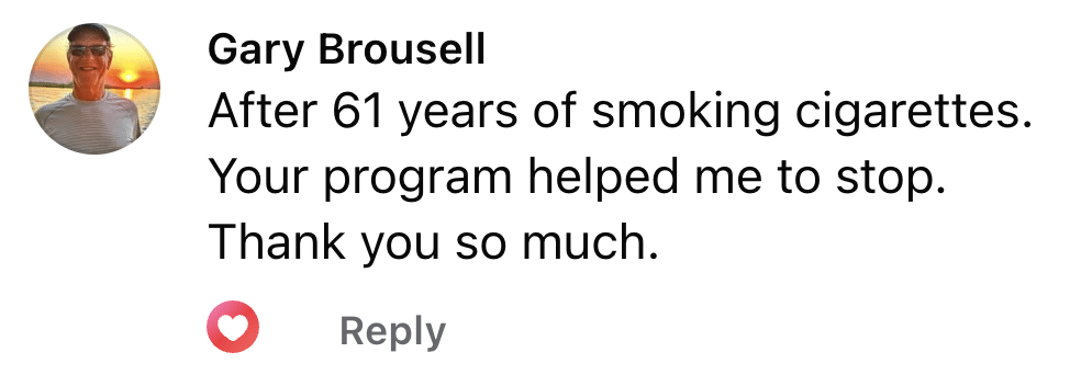 CBQ Nicotine Freedom Program member Gary Brousell quit smoking