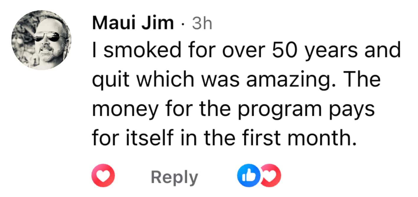 CBQ Nicotine Freedom Program member Jim Therrian quit smoking