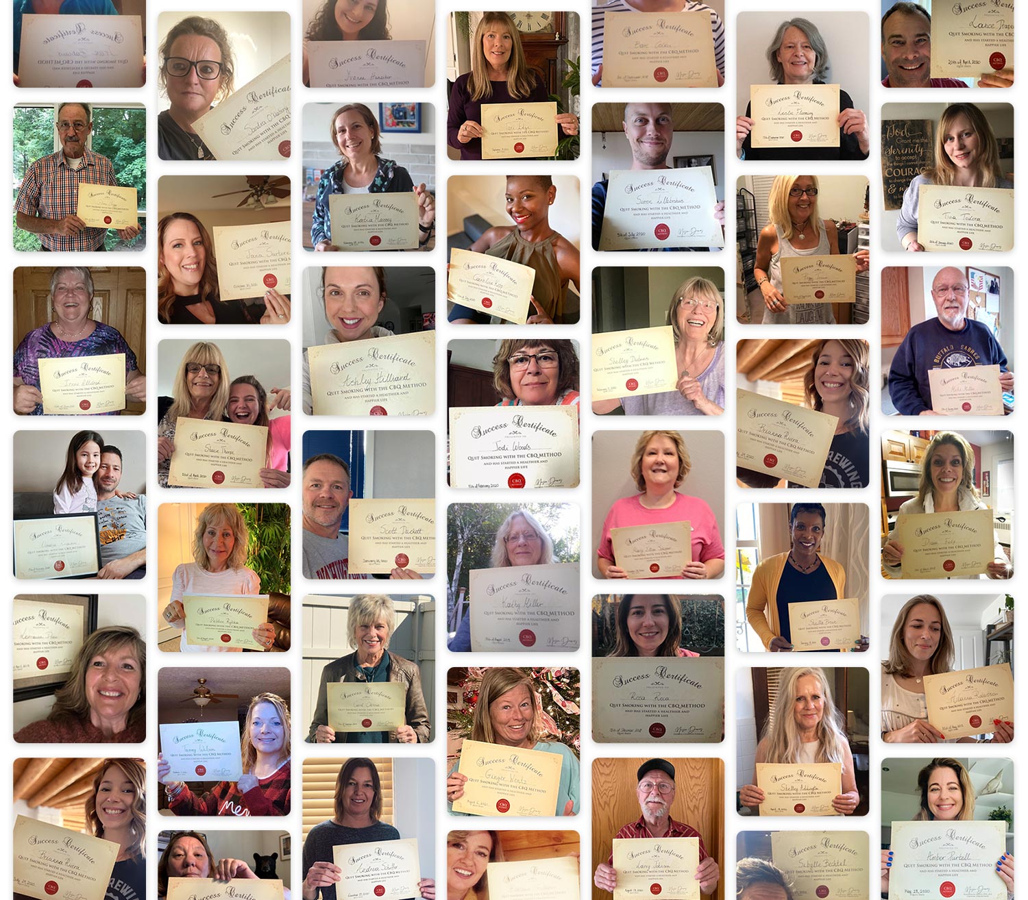 Success certificates desktop view