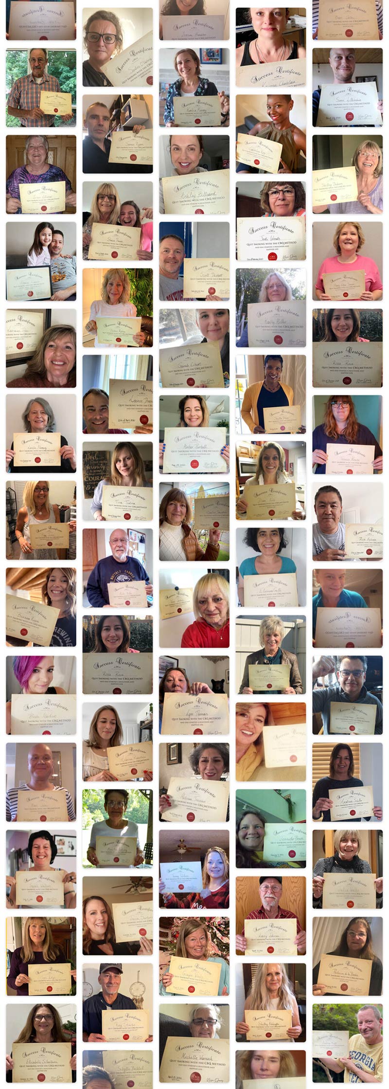 Success certificates mobile view